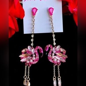 Betsey Johnson Flamingo Earrings